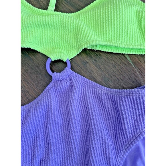 Salt + Cove Salt & Cove Juniors' Color blocked One-Piece Monokini Swimsuit M - Picture 4 of 7